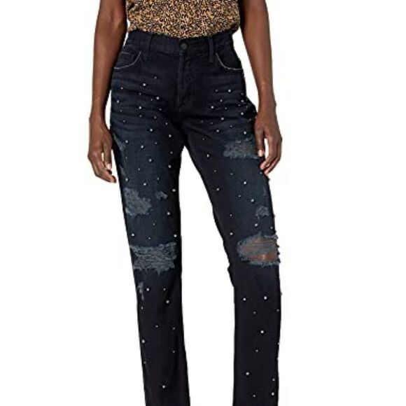 SIWY Denim Giavanna Studded Girlfriend Straight Leg Jeans Size 28(6) - Picture 2 of 16